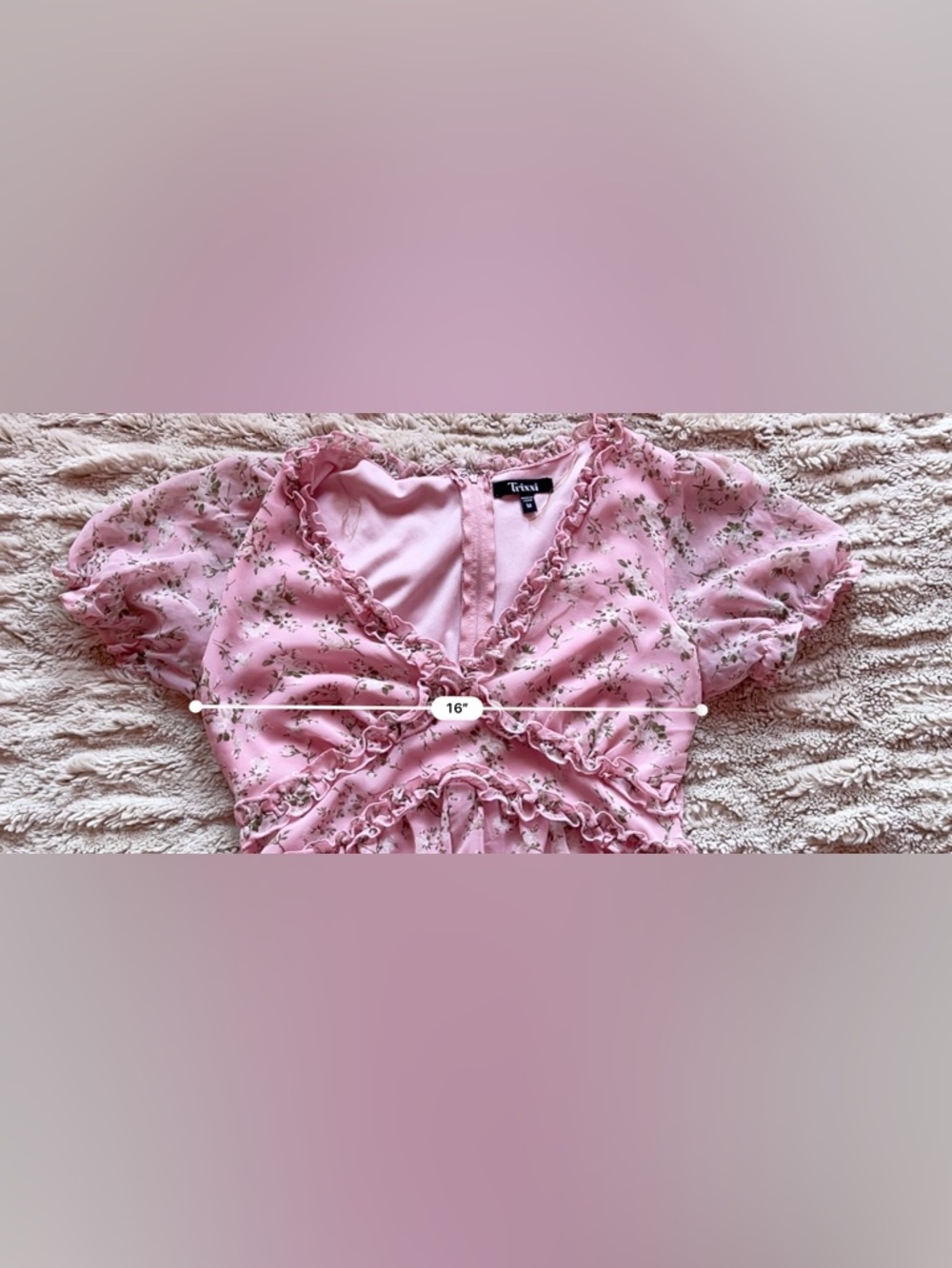 Trixxi Charming Pink Coquette Romper 🎀🤍🌿 - Picture 7 of 8